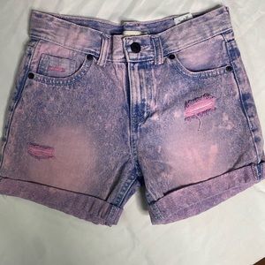 Levi girls pink-washed shorty shorts